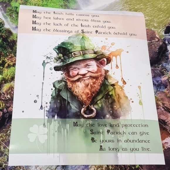 Sale! 16x20 St. Patricks Day Leprechaun Irish Blessing Watercolor‎ Oil Poster - Picture 2 of 9